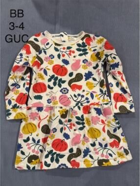 Baby Boden Girls' 3-4 Years Long Sleeve Floral Dress